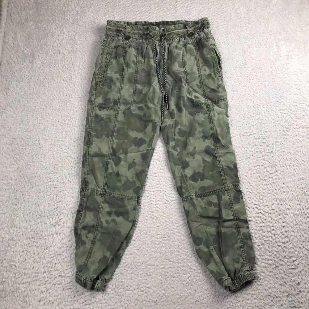 By Anthropologie Leda Utility Jogger Womens S (30x26) Green Camo Lightweight